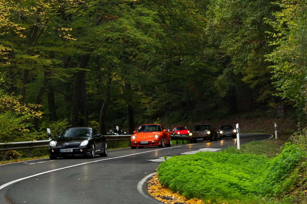 herbstausfahrt-porsche-im-wald
