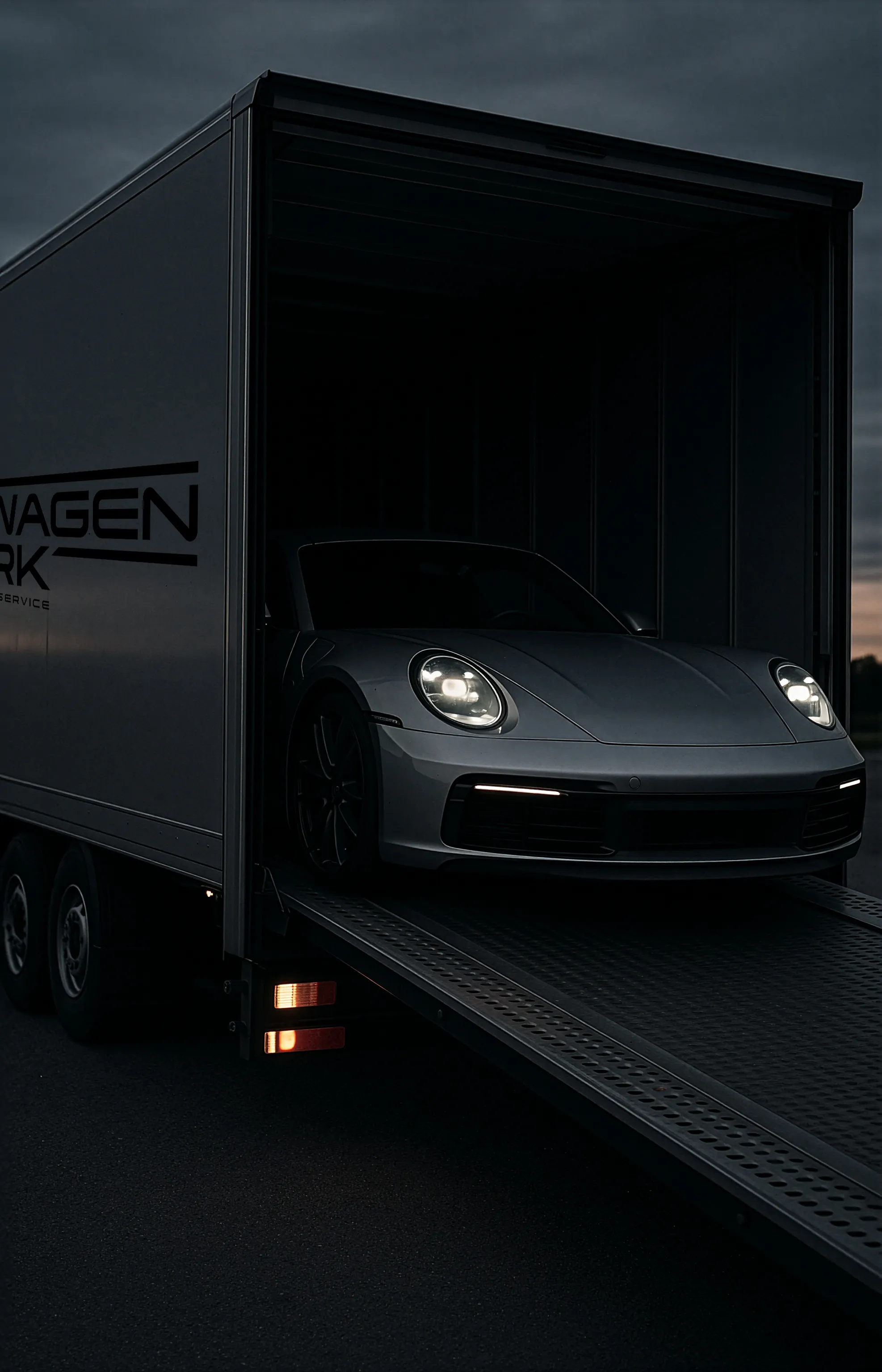 Hol- und Bringservice mit geschlossenem Transporter